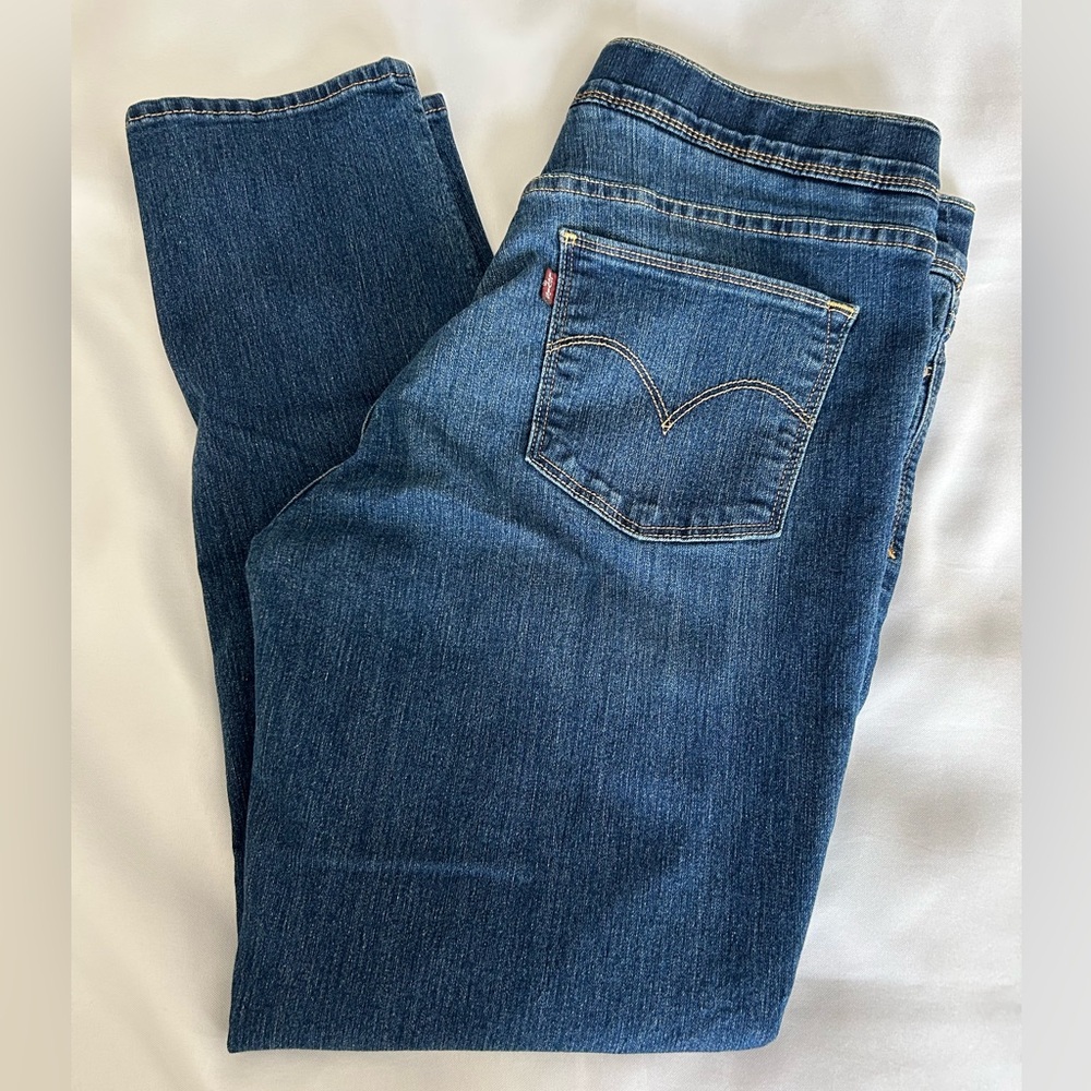 Levi’s Women’s stretch pull on denim jeans size 12 pants gold threading